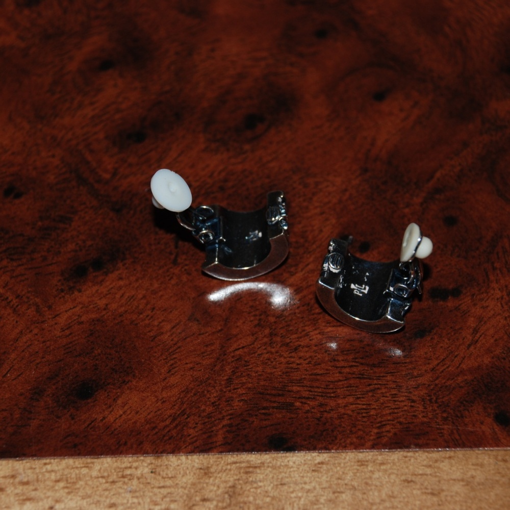 Ralph Lauren SilverTone Clip Earrings - Picture 3 of 4